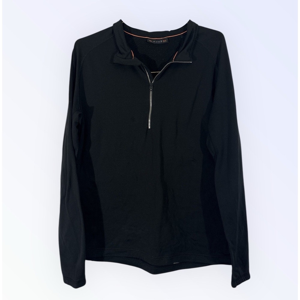 KJUS BASE‎ LAYER 1/4 ZIP SHIRT MENS 2X BLACK PLZ READ
